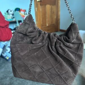 Tory Burch Brown Quilted Shoulder Bag